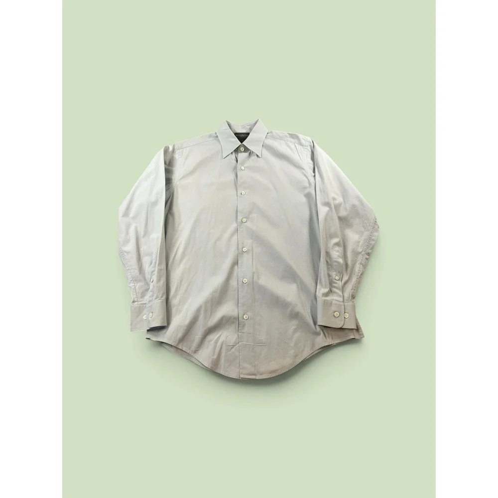 Banana Republic Mens Light Blue Cotton Stretch Slim Dress Shirt M 34/35